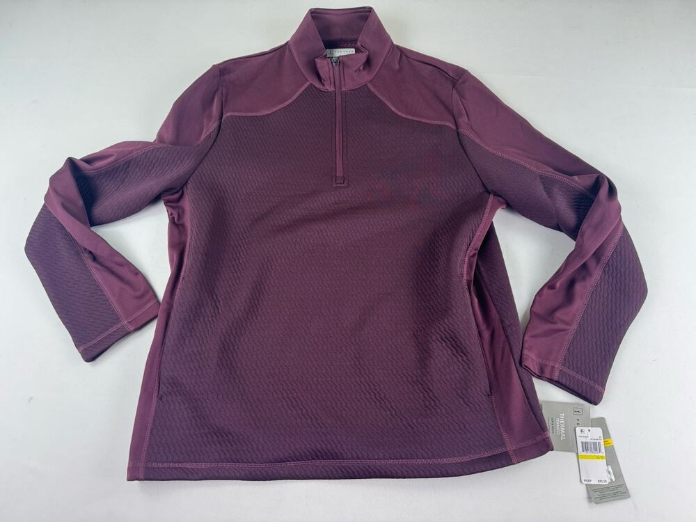 PGA Tour Thermal Quarter Zip Pullover Men’s Medium Maroon Long Sleeve NWT